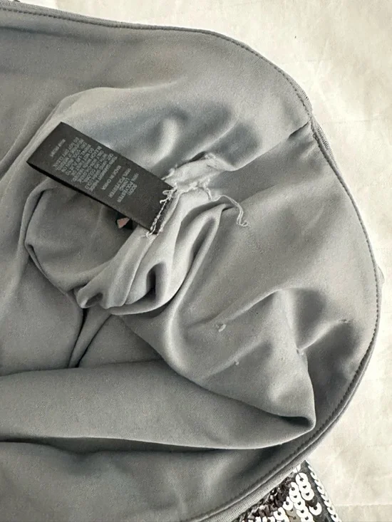 EXPRESS Sequin Leopard Print Mini Skirt - Silver/Pewter - Picture 3 of 11